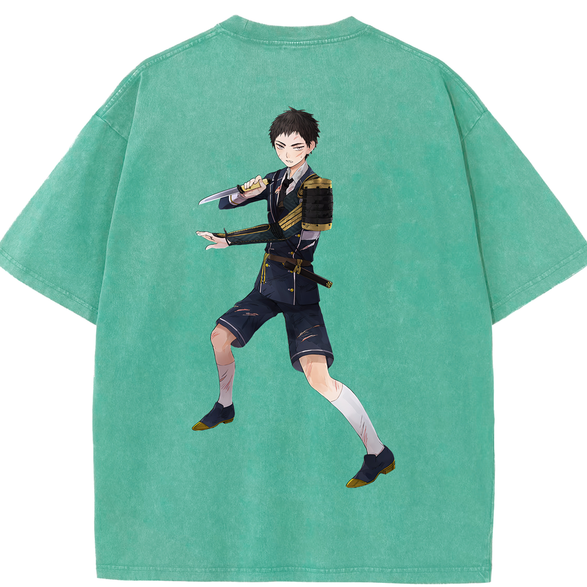 （画像用） 刀剣乱舞 Touken Ranbu 綿100% ヴィンテージ風 半袖Tシャツ（背面プリント）